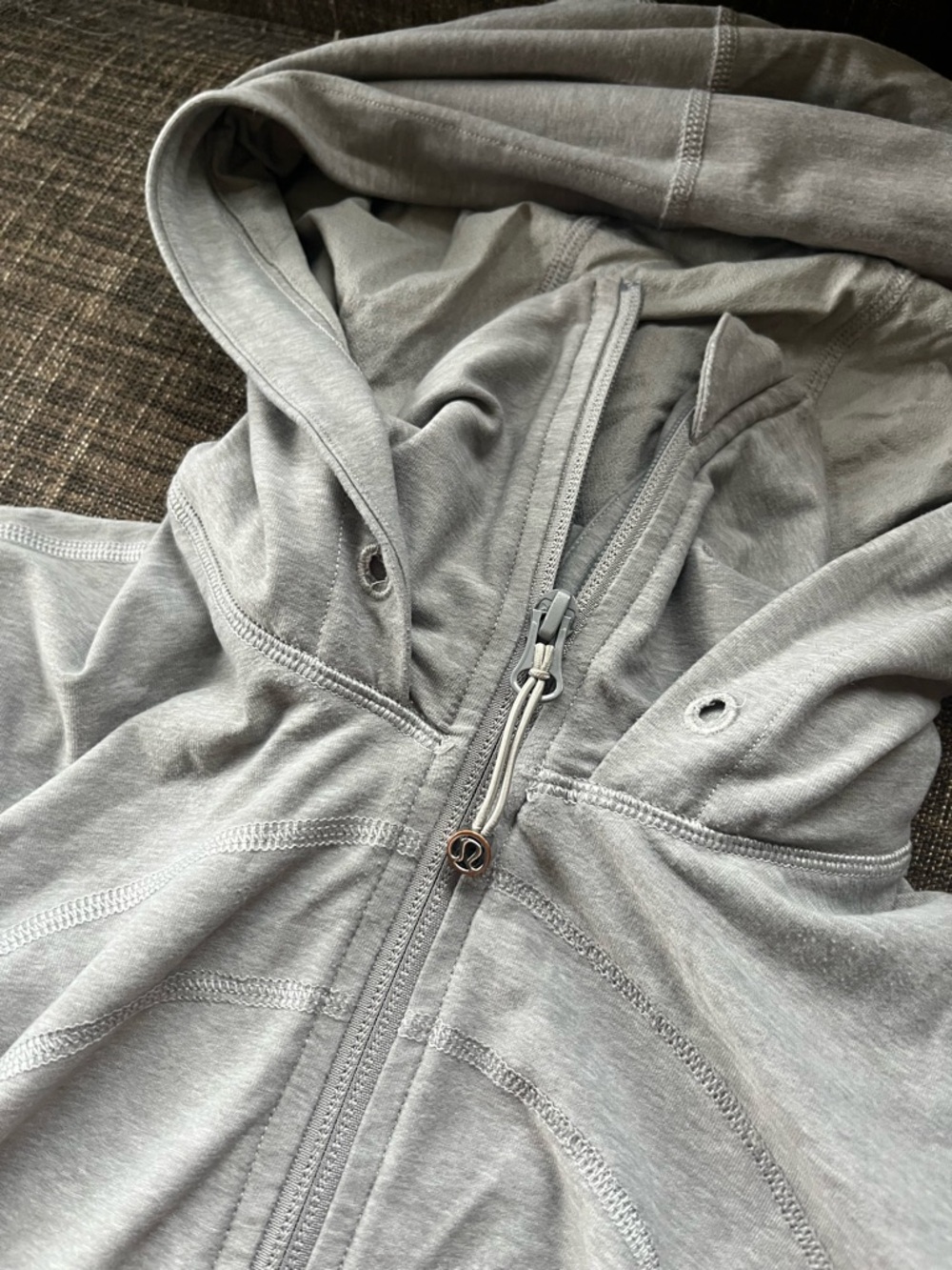 lululemon athletica Light Gray Zip-Up Hoodie